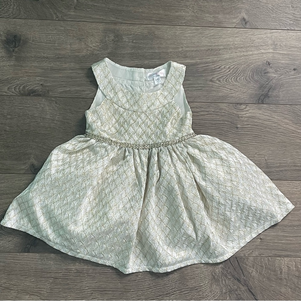 Biscotti Baby Collezioni Gold Shimmer 6-9m Dress